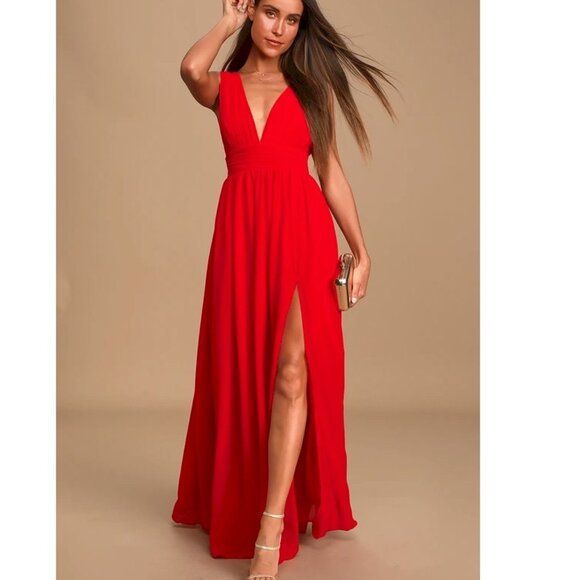 Lulus Dresses & Skirts - Lulu's Red Maxi Dress